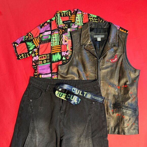 Baggy Jeans 90s Vintage Look – 4-Piece Bundle – Fits Size M - Picture 3 of 13